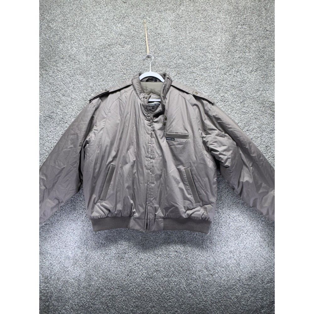 Vintage Members Only Puffer Jacket Insulated Bomber Brown Size XL Full‎ Zip Snap